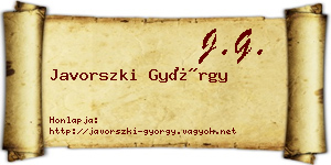 Javorszki György névjegykártya